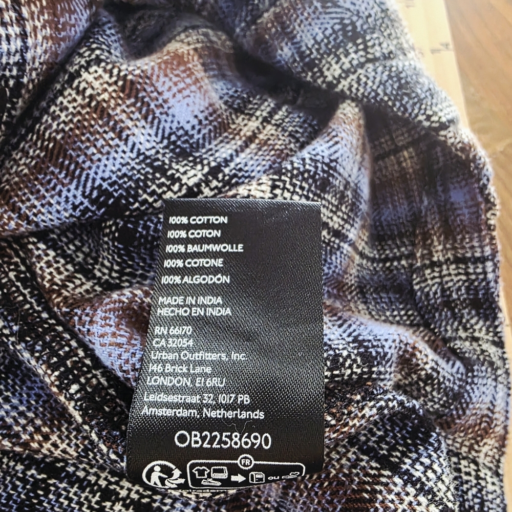Free People Ashley Plaid Oversized Shirt Size Medium - Picture 10 of 10